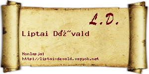 Liptai Dévald névjegykártya